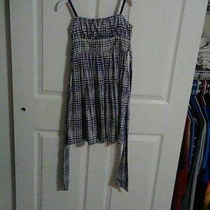 Blue and white dress